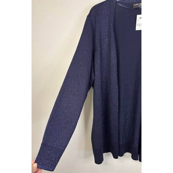 LANE BRYANT Lurex Open Front Modern Cardigan 22/24 Maritime Blue Sparkle Shimmer - Picture 5 of 11